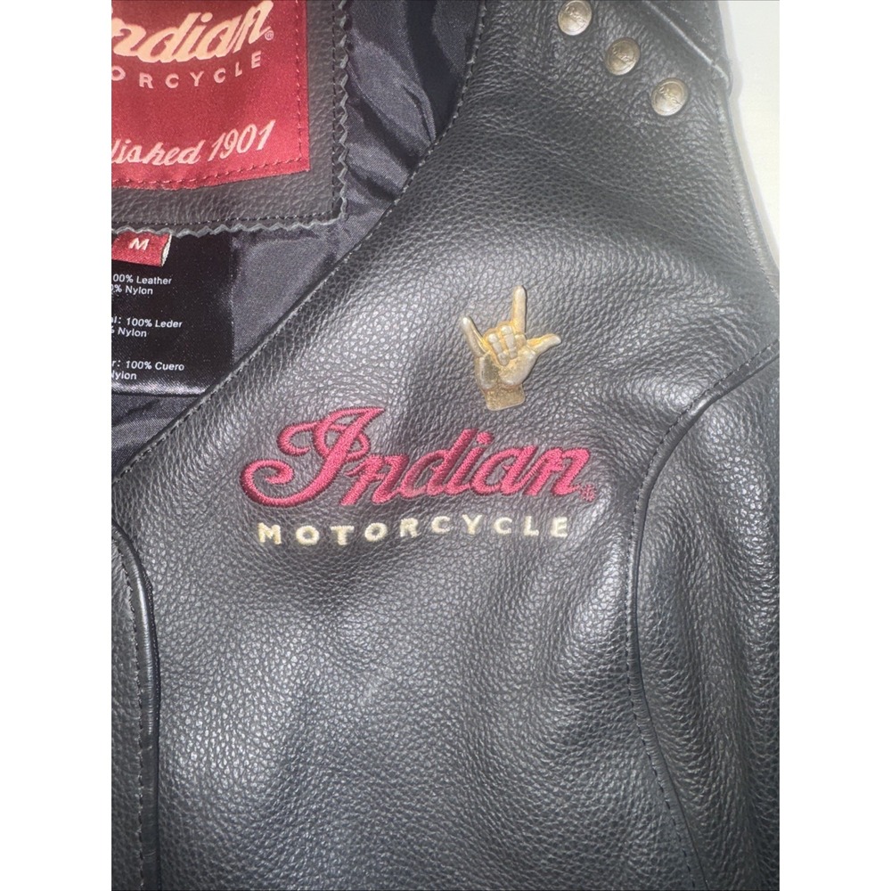 Indian Motorcycle Womens Charcoal Leather Vest 2 Riding Fringe Chief Size Medium - Picture 2 of 8